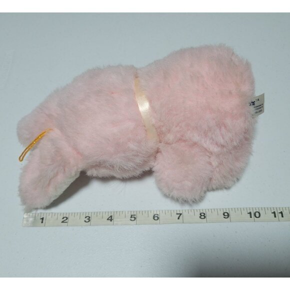 Vintage 80s Etone Pink Easter Bunny 10 Inch Plush Rabbit Spring Stuffed Animal - Picture 5 of 5